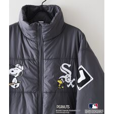 【PEANUTS×MLB】オリジナルデザイン ナイロンパファージャケット 中綿ジャケット