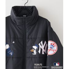 【PEANUTS×MLB】オリジナルデザイン ナイロンパファージャケット 中綿ジャケット