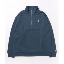 【KANGOL/カンゴール】 ビッグシルエット ワンポイント裏起毛ハーフジップスウェット
