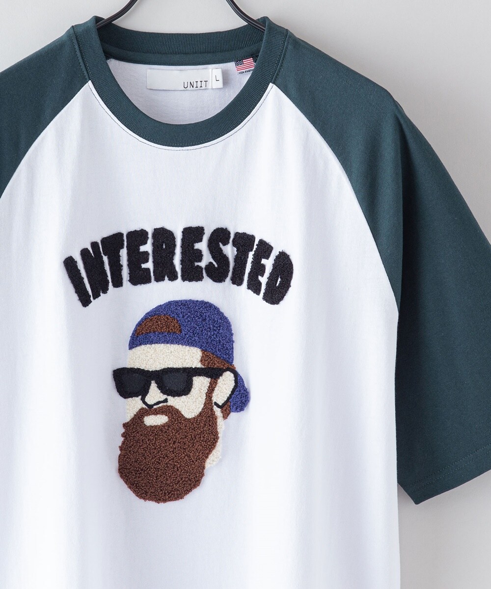 サガラ刺繍  ビッグシルエット ラグランTシャツ  USAコットン100%  ユニセックス