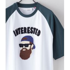 サガラ刺繍  ビッグシルエット ラグランTシャツ  USAコットン100%  ユニセックス