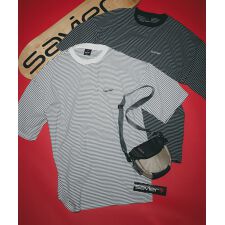 先染め ボーダー 天竺 クルーネックTシャツ【SAVIER】