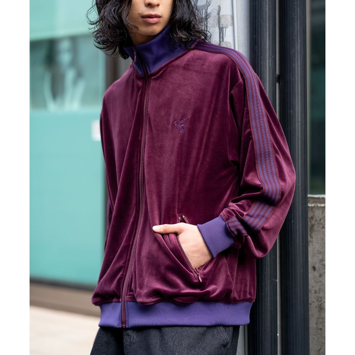 刺繍 ベロア トラッカージャケット 【SUGGESTION】 | サジェスション