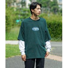 【FILA/フィラ】フェイクレイヤード　胸ワンポイント刺繍　ロンT