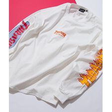 【THRASHER】 ヘビーウェイト　バックプリント 袖プリント ロンT