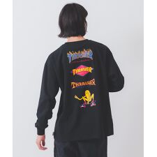 【THRASHER】 ヘビーウェイト　バックプリント 袖プリント ロンT