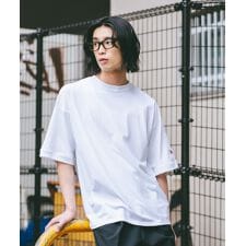 【SAVIER】×【ZERO STAIN】コラボ 袖リブ クルーネック Tシャツ