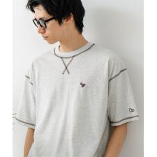 【OUTDOOR EXCHANGE】ZERO STAIN コラボ 配色ステッチ クルーネックTシャツ