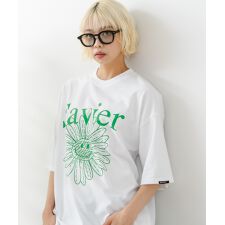 【SAVIER】SMILEY FACEコラボ フラワープリント Tシャツ