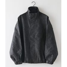 【BRKNHOME/ブロークンホーム】ウォッシュ フェイクレザーブルゾン