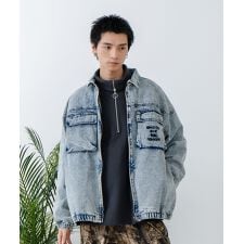 【（What it isNt）】 (ワットイットイズント)  バックプリントデニムジャケット