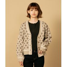 【C-FORT POINT/フォートポイント】 小紋柄ニットカーディガン