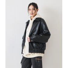 【FORTPOINT/フォートポイント】フェイクレザージャケット