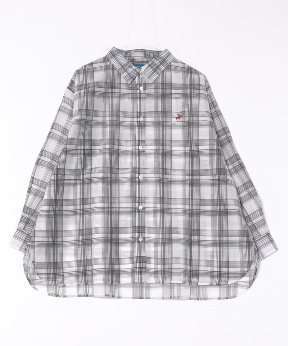 BEVERLY HILLS POLO CLUB】ロゴ ワンポイント刺繍 シャギーチェック