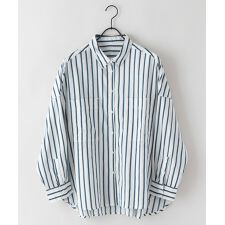 【lil nina】キャンブリック ボイル ストライプ オーバー長袖シャツ