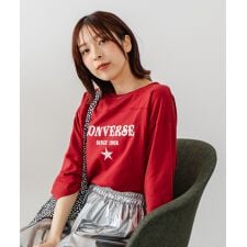 【CONVERSE/コンバース】裾ラウンド クロップド スリーブT