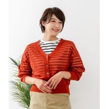 フォートポイント(FORT POINT)の【C-FORTPOINT/フォートポイント】シャリシャリ Ｖネック シアーカーディガン