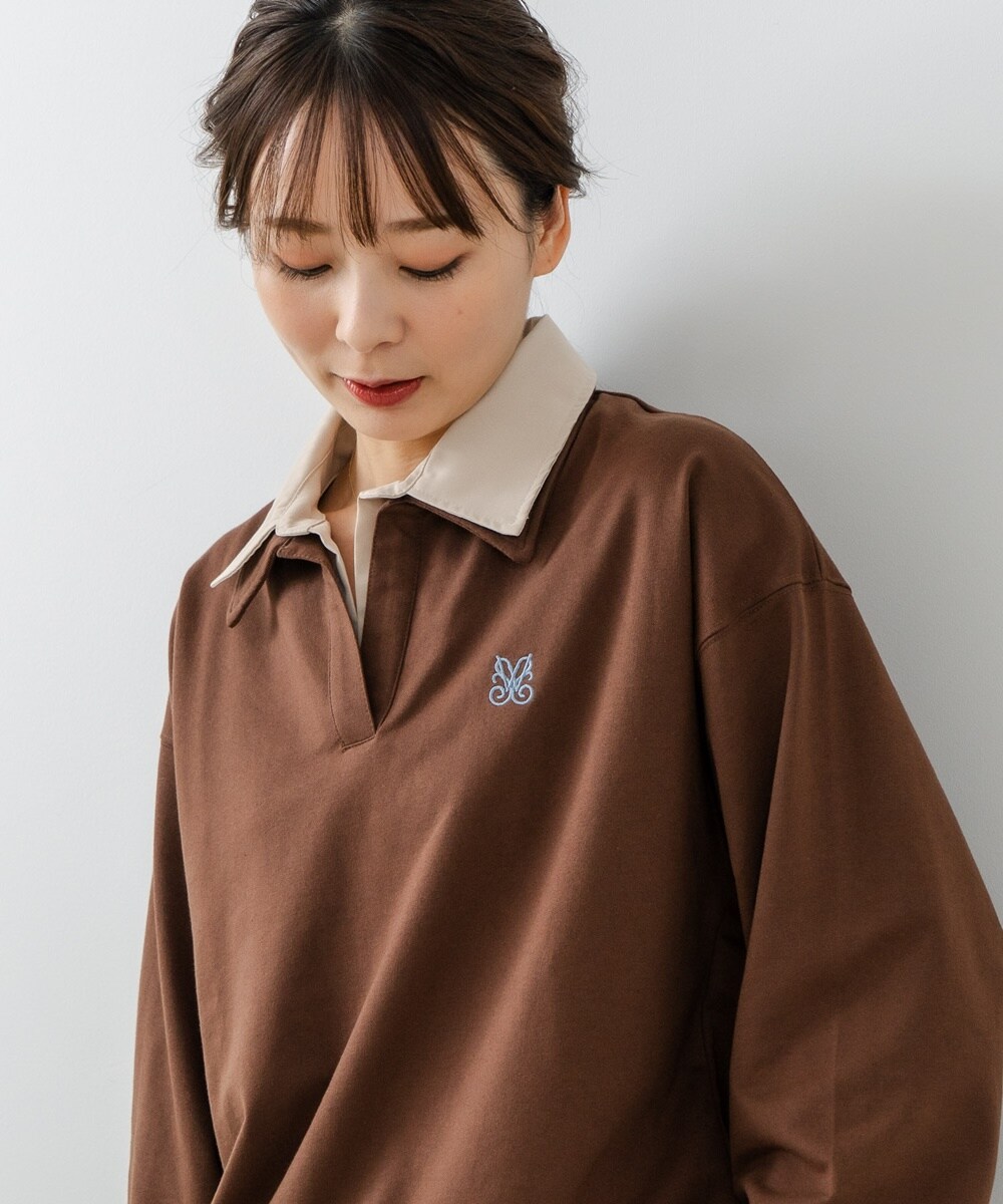 リリーブラウン MARY QUANT クロップドリボンポロシャツ ホワイト LILY BROWN（リリーブラウン）の「【LILY BROWN×MARY QUANT