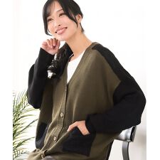 【C-FORTPOINT/フォートポイント】ドルマン配色カーディガン