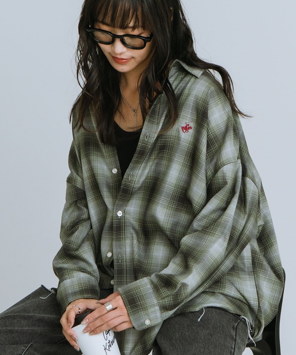 BEVERLY HILLS POLO CLUB】ロゴ ワンポイント刺繍 シャギーチェック