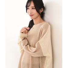 【C-FORTPOINT/フォートポイント】パッチワーク配色 ニットプルオーバー