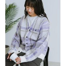 ビバリーヒルズポロクラブ(BEVERLY HILLS POLO CLUB)の【BEVERLY HILLS POLO CLUB】ワンポイント刺繍 モヘアタッチ ニットカーディガン