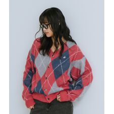 ビバリーヒルズポロクラブ(BEVERLY HILLS POLO CLUB)の【BEVERLY HILLS POLO CLUB】ワンポイント刺繍 モヘアタッチ ニットカーディガン