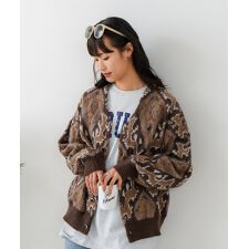 ビバリーヒルズポロクラブ(BEVERLY HILLS POLO CLUB)の【BEVERLY HILLS POLO CLUB】ワンポイント刺繍 モヘアタッチ ニットカーディガン