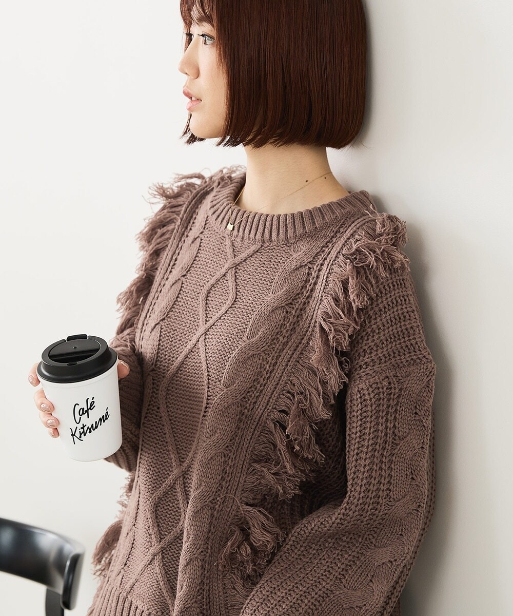 【C-FORT POINT/フォートポイント】フリンジニットプルオーバー