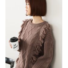 【C-FORT POINT/フォートポイント】フリンジニットプルオーバー