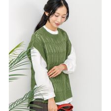 【C-FORT POINT/フォートポイント】ニットベスト＋ブラウスアンサンブル