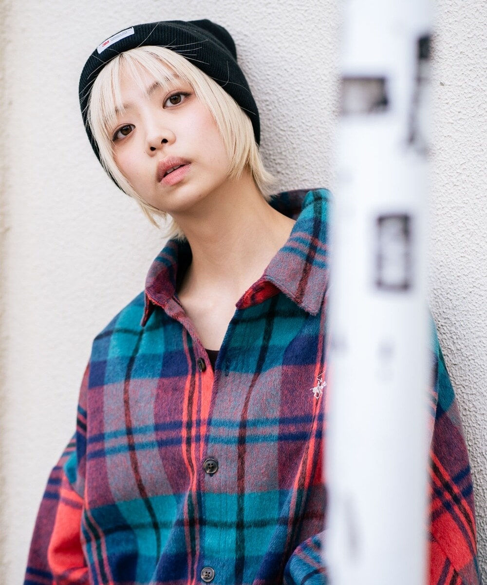 BEVERLY HILLS POLO CLUBシャギーチェックシャツ　レッド BEVERY HILLS P.C ビバリーヒルズポロクラブ ジャケット レディース