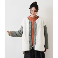 【C-FORT POINT】袖キルト切替 ボア ジャケット