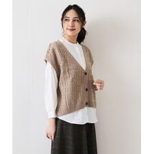 【C-FORT POINT/フォートポイント】ニットベスト+ブラウスアンサンブル