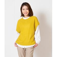 【C-FORTPOINT/フォートポイント】 ニットベストブラウスアンサンブル