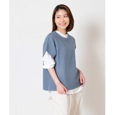【C-FORTPOINT/フォートポイント】 ニットベストブラウスアンサンブル