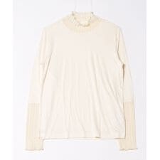 【fort point/フォートポイント】シアー 切り替え ハイネック プルオーバー