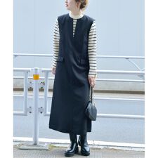 Vネックセミフレアジャンパースカート | ベーセーストック(B.C STOCK 