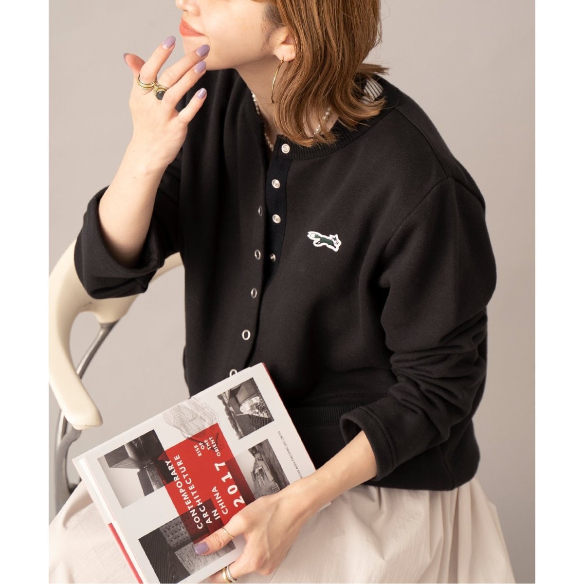 【THE FOX/ザフォックス】別注 裏毛ドットボタンカーディガン THE FOX/ザフォックス】別注 裏毛ドットボタンカーディガン | ベーセー