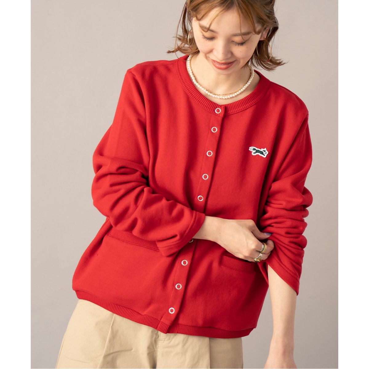 【THE FOX/ザフォックス】別注 裏毛ドットボタンカーディガン THE FOX/ザフォックス】別注 裏毛ドットボタンカーディガン | ベーセー