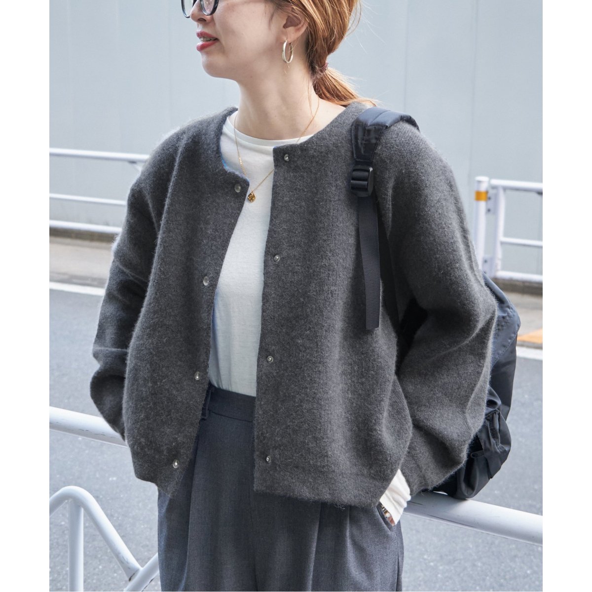 2層スムース編みニットブルゾン | ベーセーストック(B.C STOCK