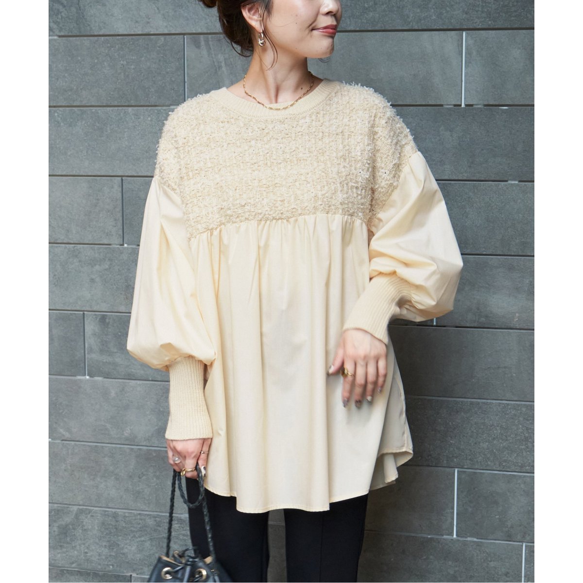 B.C STOCK  ニットコンビプルオーバー　新品 B.C STOCK｜ウォッシャブル / 配色ニットプルオーバー | Rakuten