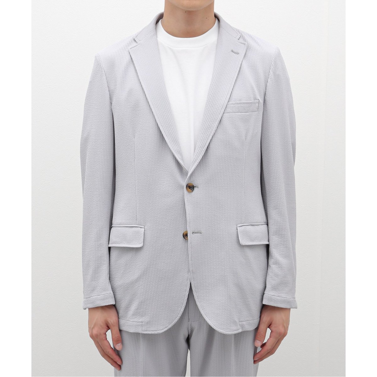 B.C STOCK スーツ ジャケット ブラック 44 ジャージー シングルジャケット（その他ジャケット・スーツ