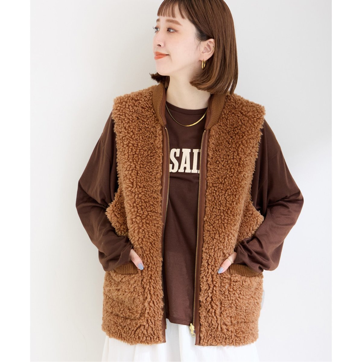 新品タグ付　B.C STOCK リバーシブルボアボンディングベスト リバーシブルボアボンディングベスト | ベーセーストック(B.C STOCK