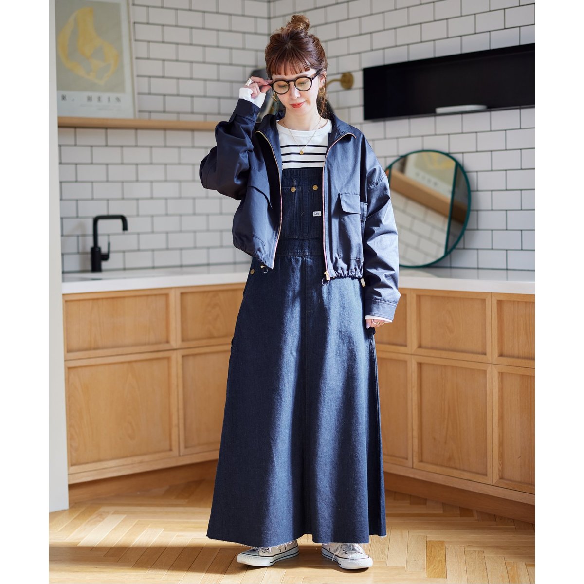 LEE リー　別注 MIYAKO.T デニムサロペットスカート　完売品 セール】【LEE/リー】別注 MIYAKO.T デニムサロペットスカート