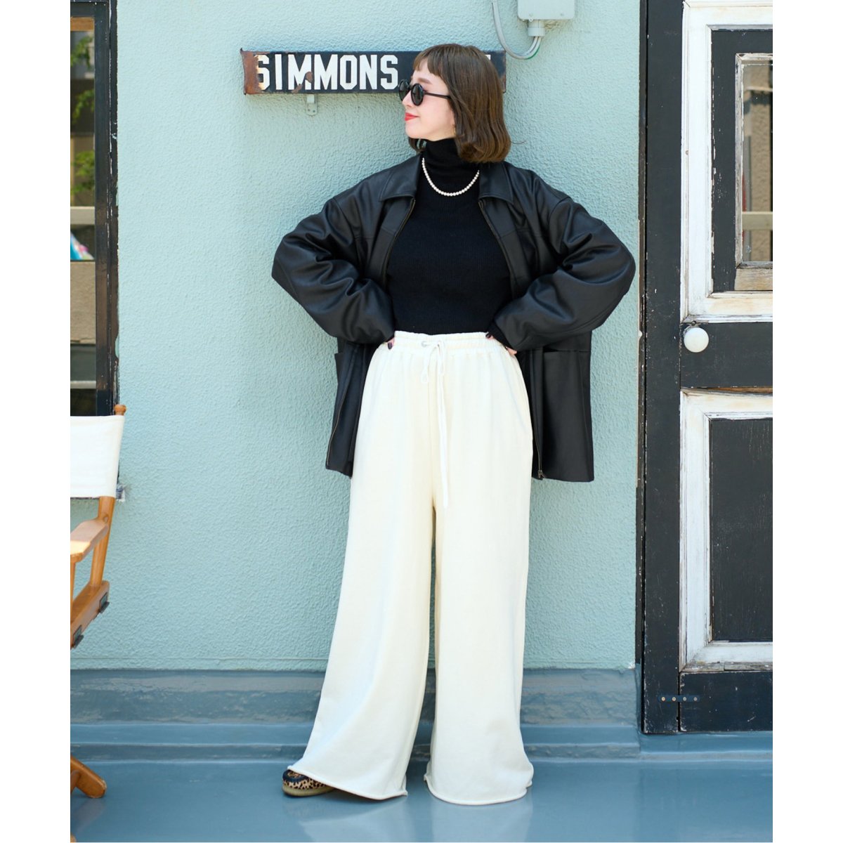 Gleamy/グリーミー フェイクレザーブルゾン | ベーセーストック