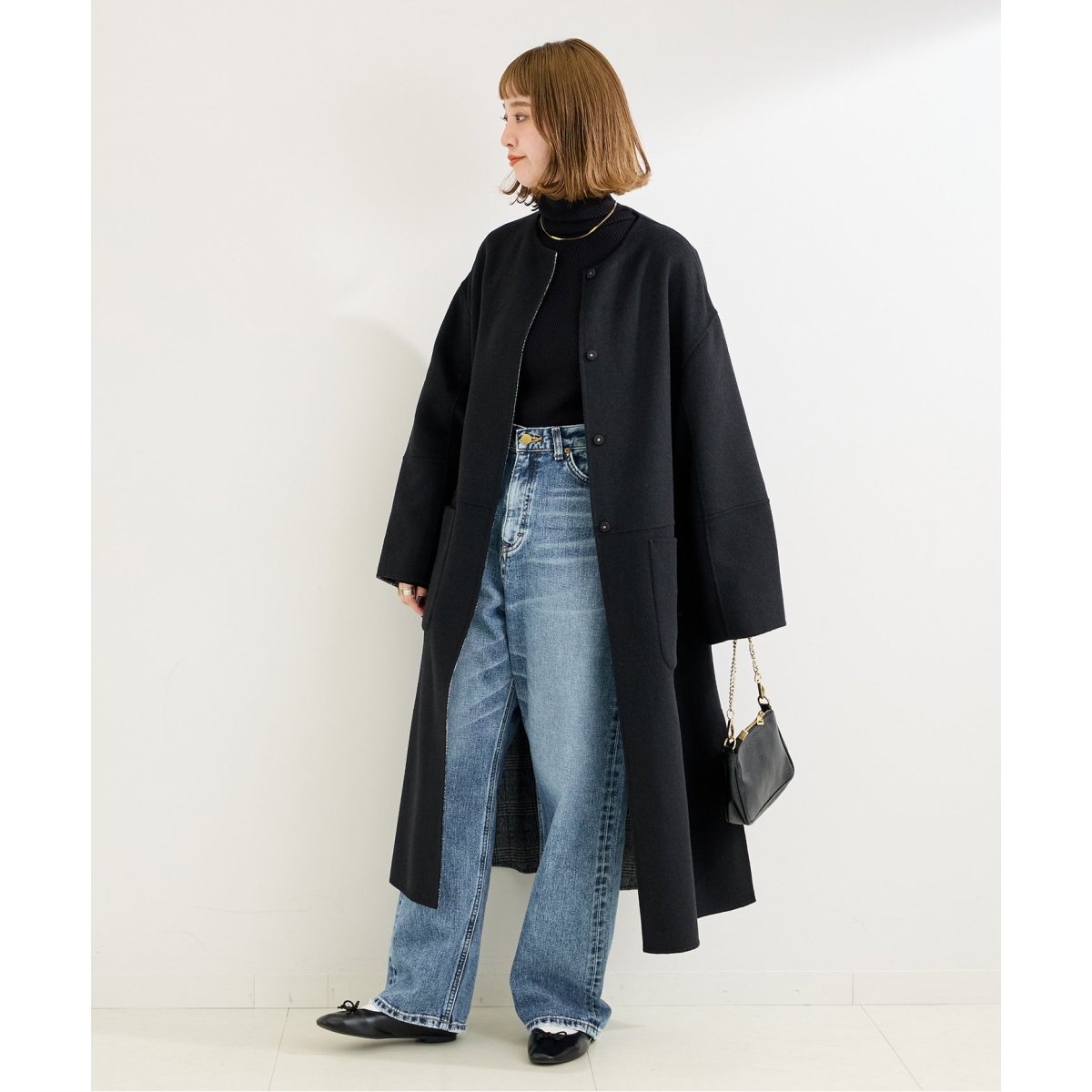 大人気商品♡ベーセーストック　s１２０ブレンドリバーシブルコート　Мsize S120ブレンドリバーシブルコート（ノーカラーコート）｜B.C STOCK