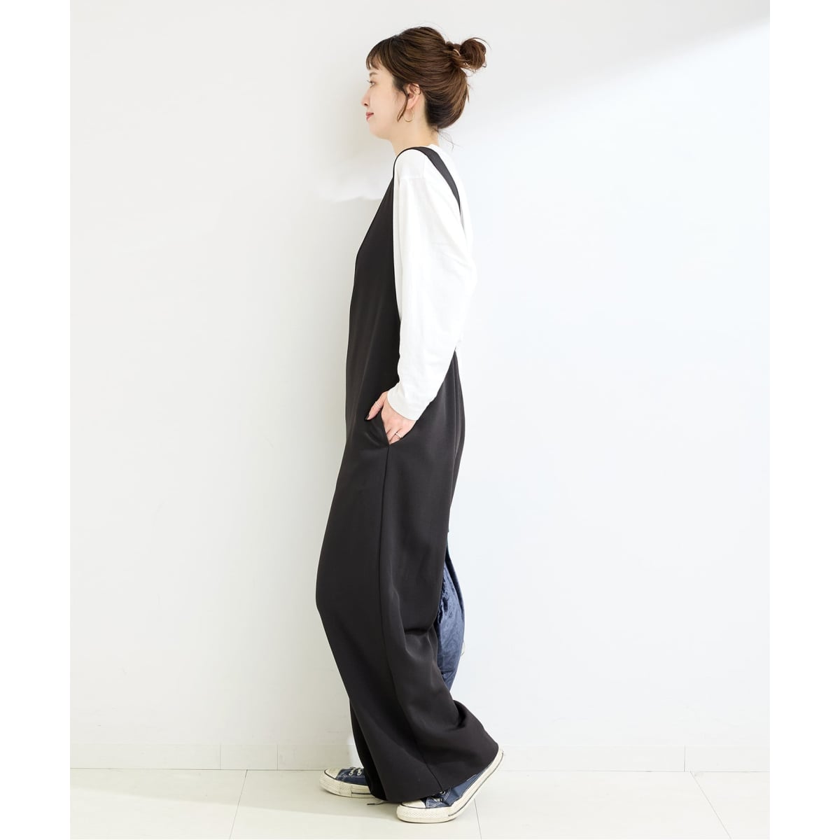 ウォッシャブル / ディープVリーンサロペット | ベーセーストック(B.C