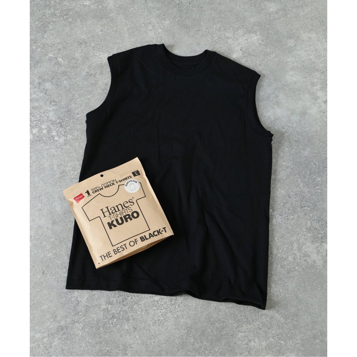 HANES / ヘインズ】 T-SHIRTS KURO スリーブレスTシャツ | ベーセー 