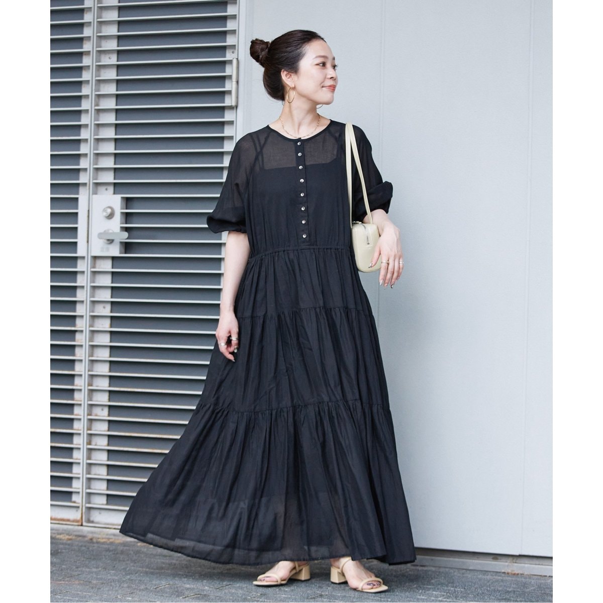 B.C STOCK 幾何プリント切り替えワンピース B.C STOCK LADYSのコーディネートスナップ（Mayu）｜B.C STOCK